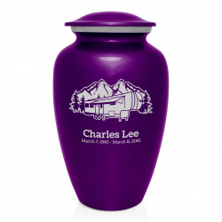 Fifth Wheel Camper Cremation Urn - Purple Luster
