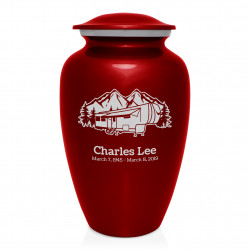 Fifth Wheel Camper Cremation Urn - Ruby Red