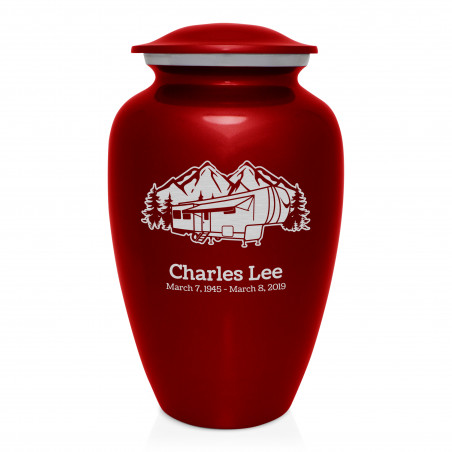 Fifth Wheel Camper Cremation Urn - Ruby Red