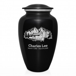 Fifth Wheel Camper Cremation Urn - Jet Black