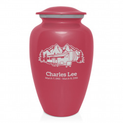 Fifth Wheel Camper Cremation Urn - Rose Pink