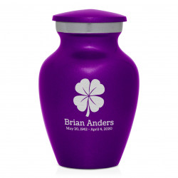 4 Leaf Clover Keepsake Urn - Purple Luster
