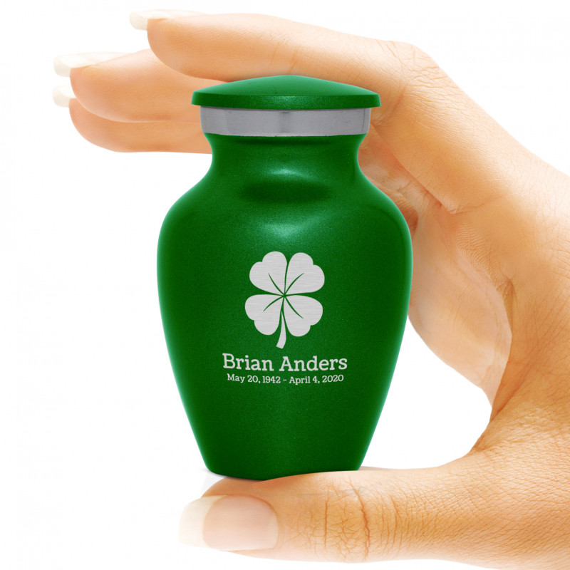 4 Leaf Clover Keepsake Urn - Shamrock Green