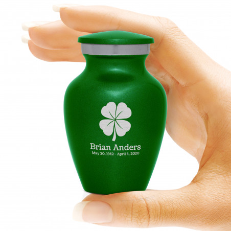 4 Leaf Clover Keepsake Urn - Shamrock Green