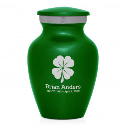 4 Leaf Clover Keepsake Urn - Shamrock Green