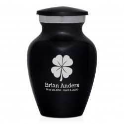 4 Leaf Clover Keepsake Urn - Jet Black
