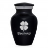 4 Leaf Clover Keepsake Urn - Jet Black