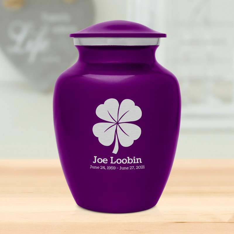 4 Leaf Clover Sharing Urn - Purple Luster