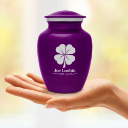 4 Leaf Clover Sharing Urn - Purple Luster