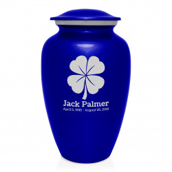 4 Leaf Clover Cremation Urn - Midnight Blue
