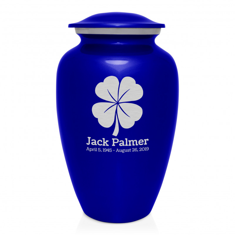 4 Leaf Clover Cremation Urn - Midnight Blue