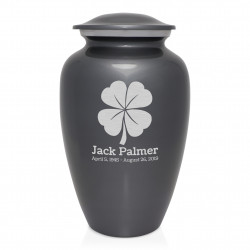 4 Leaf Clover Cremation Urn - Gunmetal Gray