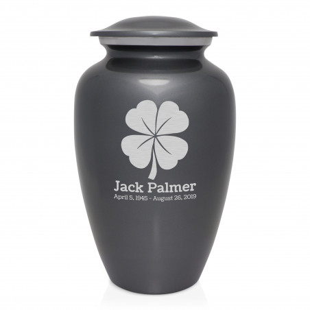 4 Leaf Clover Cremation Urn - Gunmetal Gray