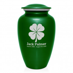4 Leaf Clover Cremation Urn - Shamrock Green