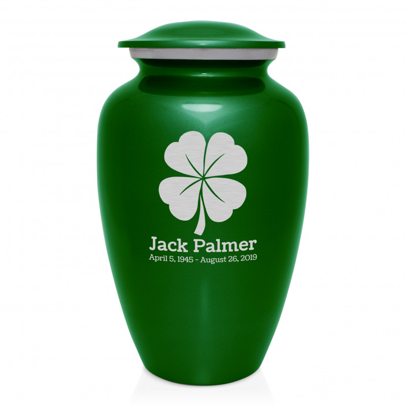 4 Leaf Clover Cremation Urn - Shamrock Green
