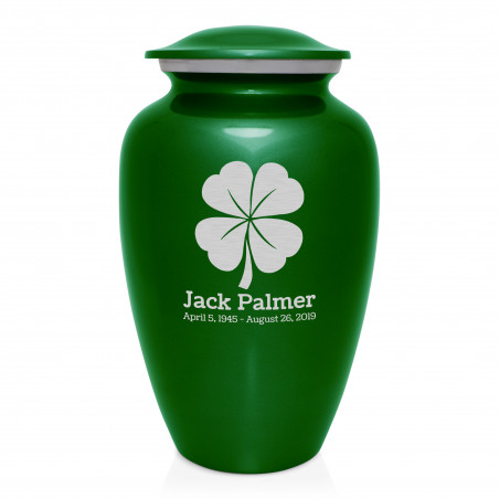 4 Leaf Clover Cremation Urn - Shamrock Green