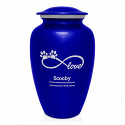 Extra Large Infinite Love Pet Cremation Urn - Midnight Blue