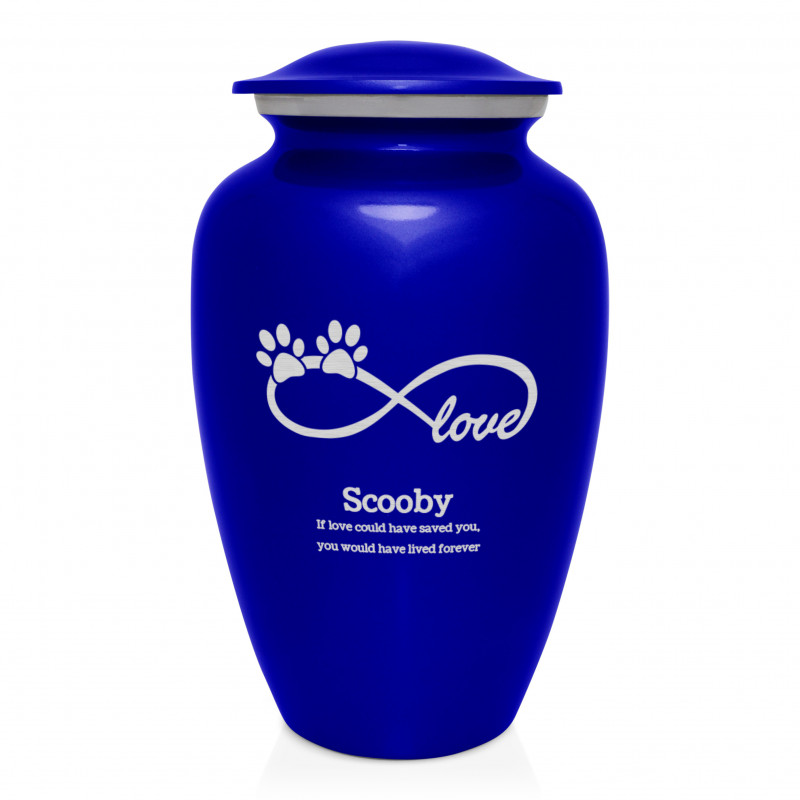 Extra Large Infinite Love Pet Cremation Urn - Midnight Blue