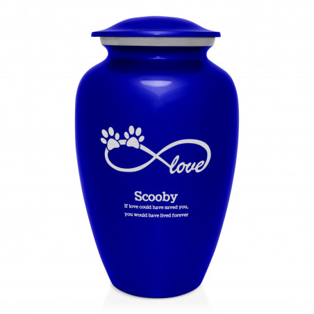 Extra Large Infinite Love Pet Cremation Urn - Midnight Blue