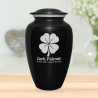 4 Leaf Clover Cremation Urn - Jet Black
