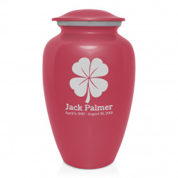 4 Leaf Clover Cremation Urn - Rose Pink