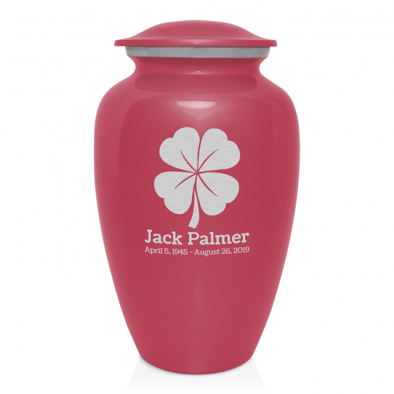 4 Leaf Clover Cremation Urn - Rose Pink
