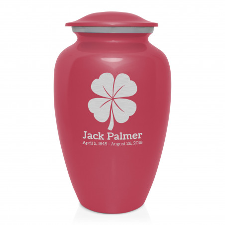 4 Leaf Clover Cremation Urn - Rose Pink