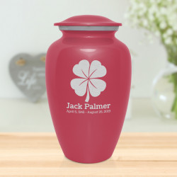 4 Leaf Clover Cremation Urn - Rose Pink