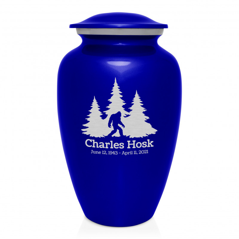Sasquatch Cremation Urn - Midnight Blue