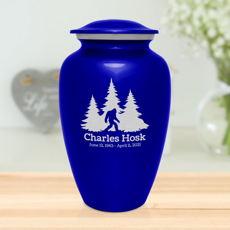Sasquatch Cremation Urn - Midnight Blue
