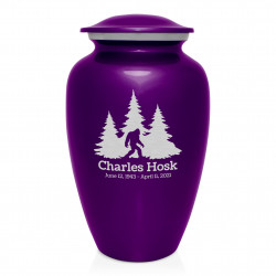 Sasquatch Cremation Urn - Purple Luster