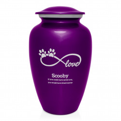 Extra Large Infinite Love Pet Cremation Urn - Purple Luster
