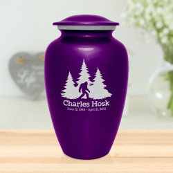 Sasquatch Cremation Urn - Purple Luster