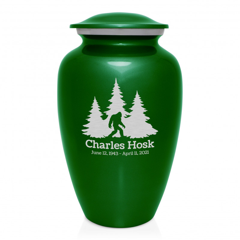 Sasquatch Cremation Urn - Shamrock Green