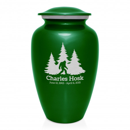 Sasquatch Cremation Urn - Shamrock Green