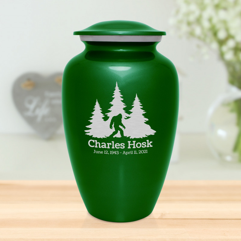 Sasquatch Cremation Urn - Shamrock Green