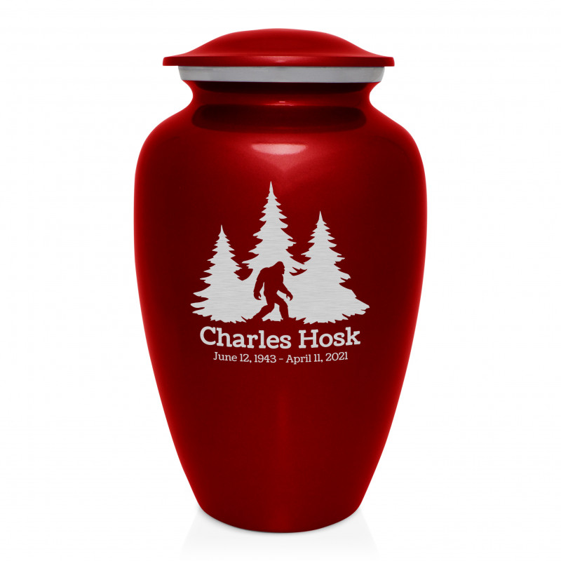 Sasquatch Cremation Urn - Ruby Red