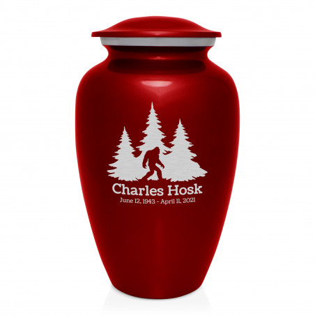 Sasquatch Cremation Urn - Ruby Red