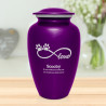 Extra Large Infinite Love Pet Cremation Urn - Purple Luster