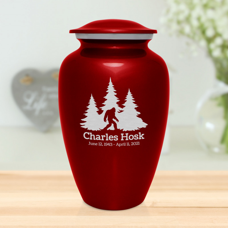 Sasquatch Cremation Urn - Ruby Red