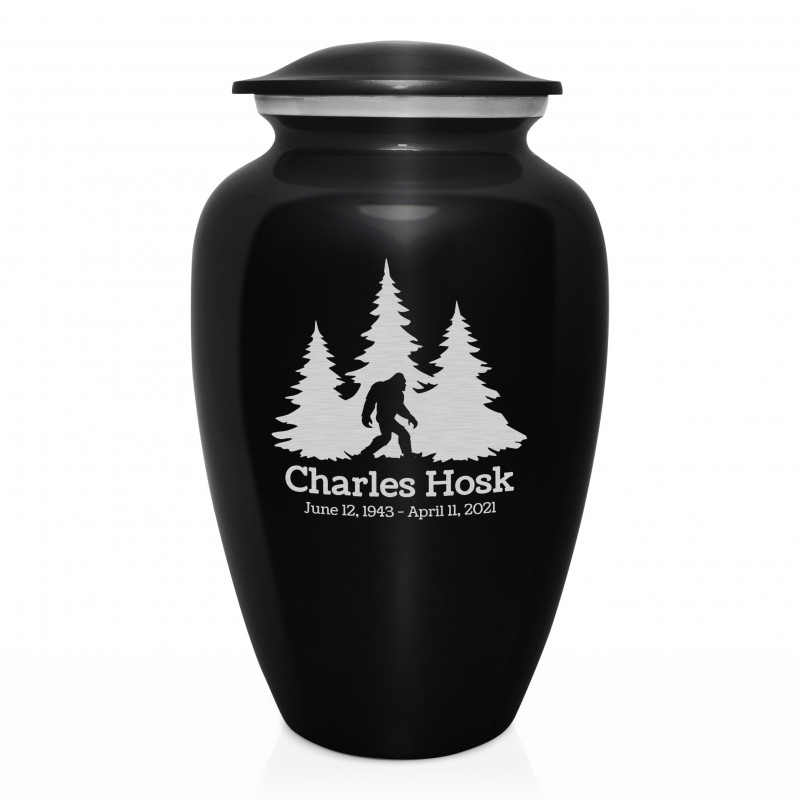 Sasquatch Cremation Urn - Jet Black
