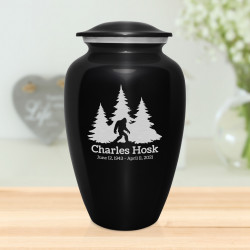 Sasquatch Cremation Urn - Jet Black