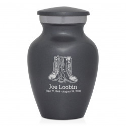 Veteran Combat Boots Keepsake Urn - Gunmetal Gray