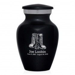 Veteran Combat Boots Keepsake Urn - Jet Black