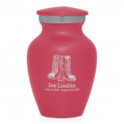 Veteran Combat Boots Keepsake Urn - Rose Pink