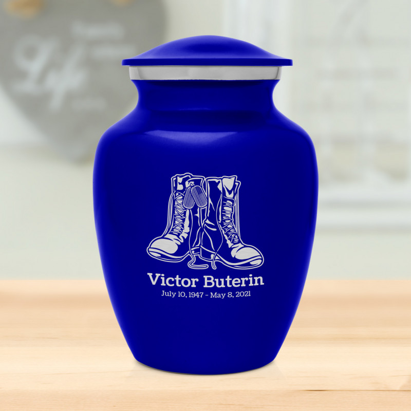 Veteran Combat Boots Sharing Urn - Midnight Blue