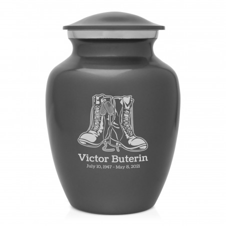 Veteran Combat Boots Sharing Urn - Gunmetal Gray