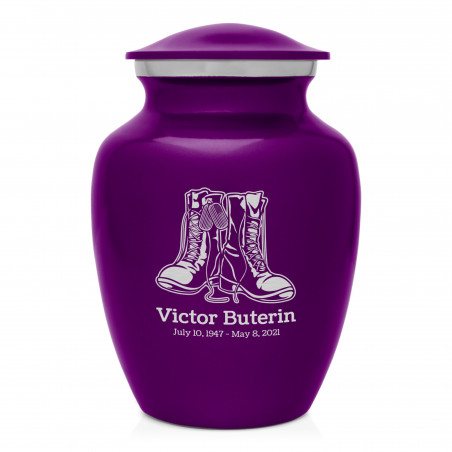 Veteran Combat Boots Sharing Urn - Purple Luster