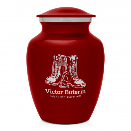Veteran Combat Boots Sharing Urn - Ruby Red