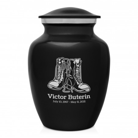 Veteran Combat Boots Sharing Urn - Jet Black